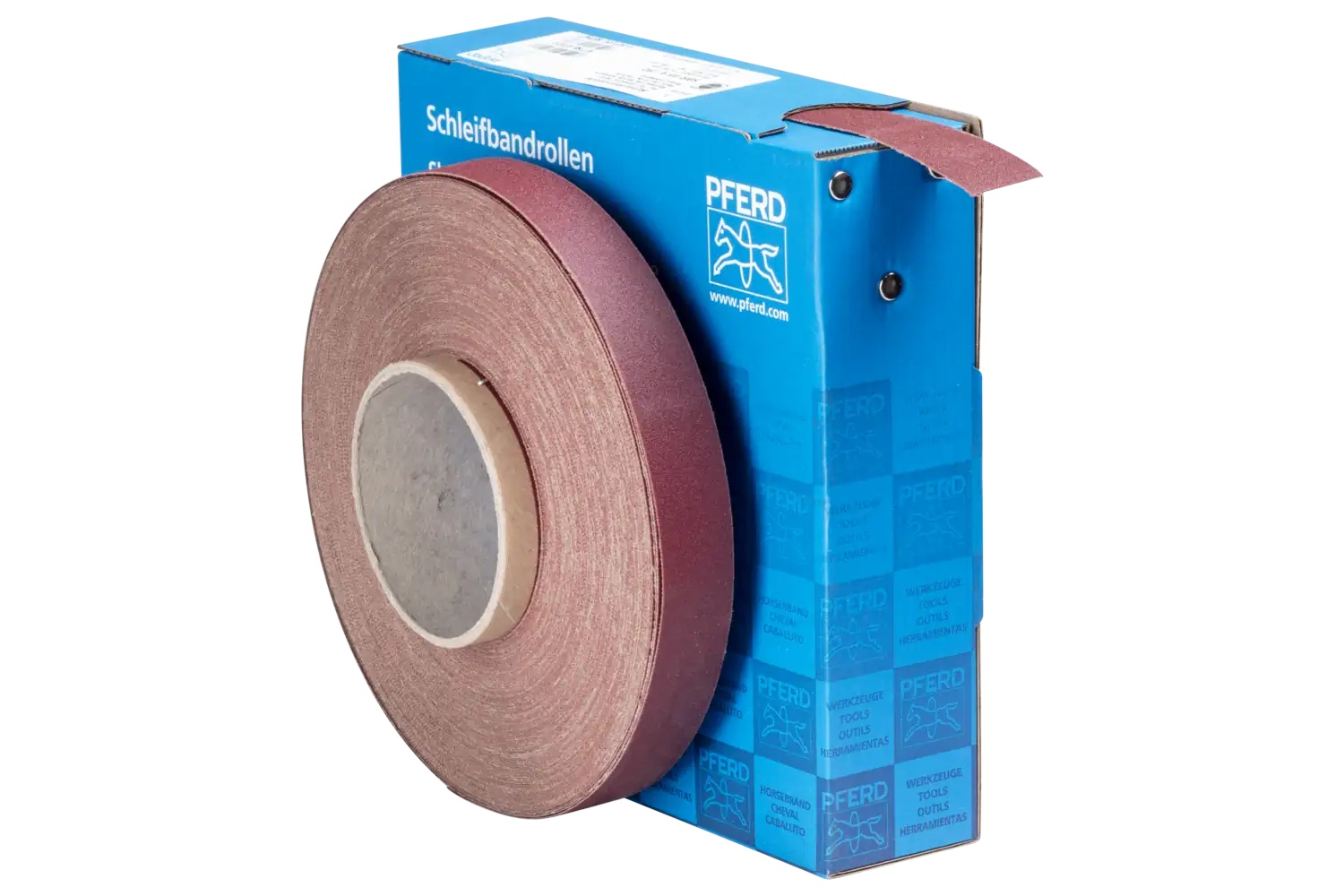 Picture of Pferd Shop Roll, Resin over Resin Heavy-Duty, 1" x 50 yards, 180 Grit, Aluminum oxide